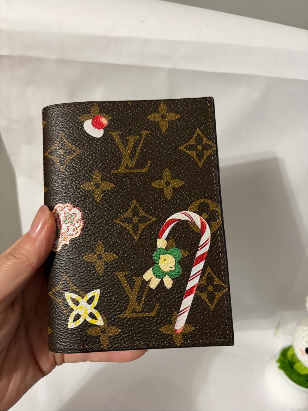 Merry Christmas Monogram Holiday Passport Cover or card holder